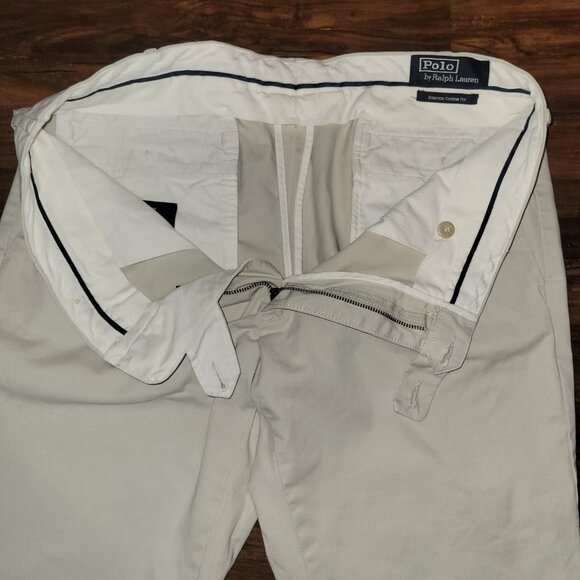 Polo Ralph Lauren Pants Mens 36x30 Tan Stretch Custom Fit Double Button - Picture 10 of 16
